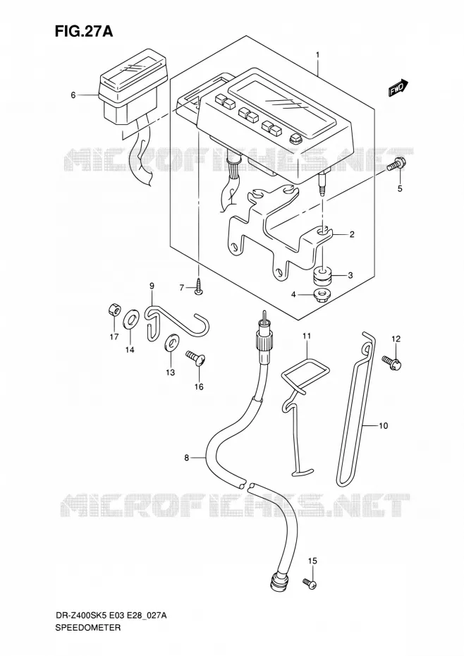 COMPTEUR (MODEL K6/K7/K8/K9) Suzuki MOTO 400 DR-Z 2005  DR-Z400SK5(E03,E28,E33)