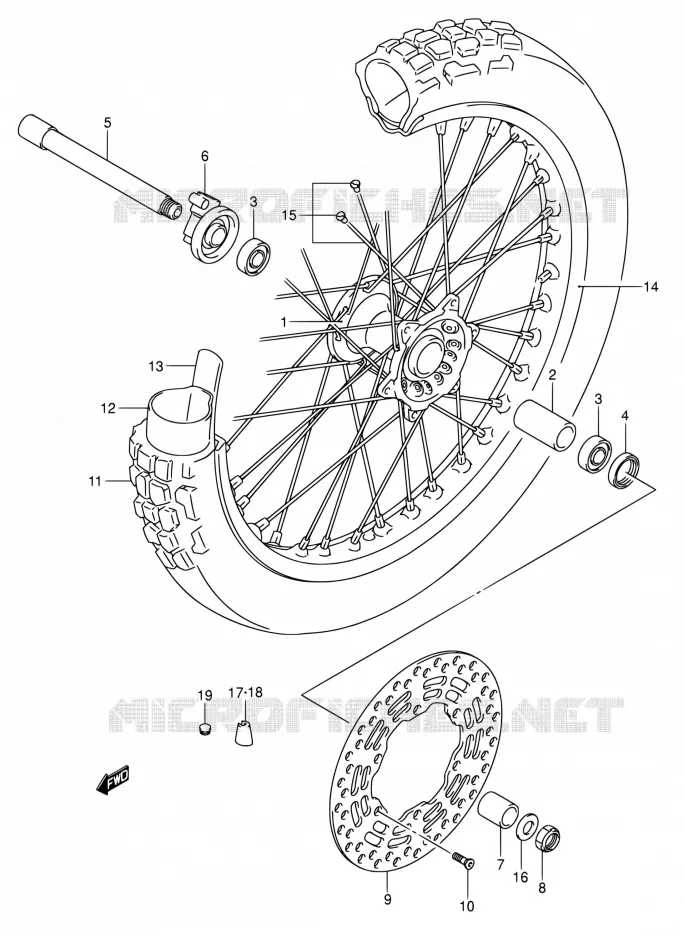 ROUE AVANT Suzuki MOTO 400 DR-Z 2005  DR-Z400SK5(E03,E28,E33)