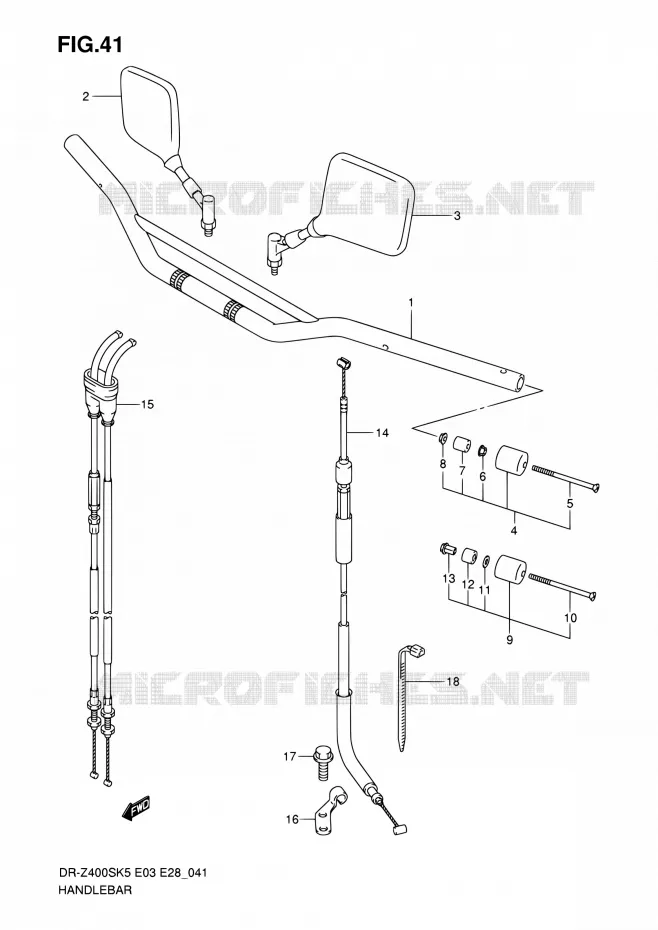 GUIDON Suzuki MOTO 400 DR-Z 2006  DR-Z400S K6 (E03,E28,E33)