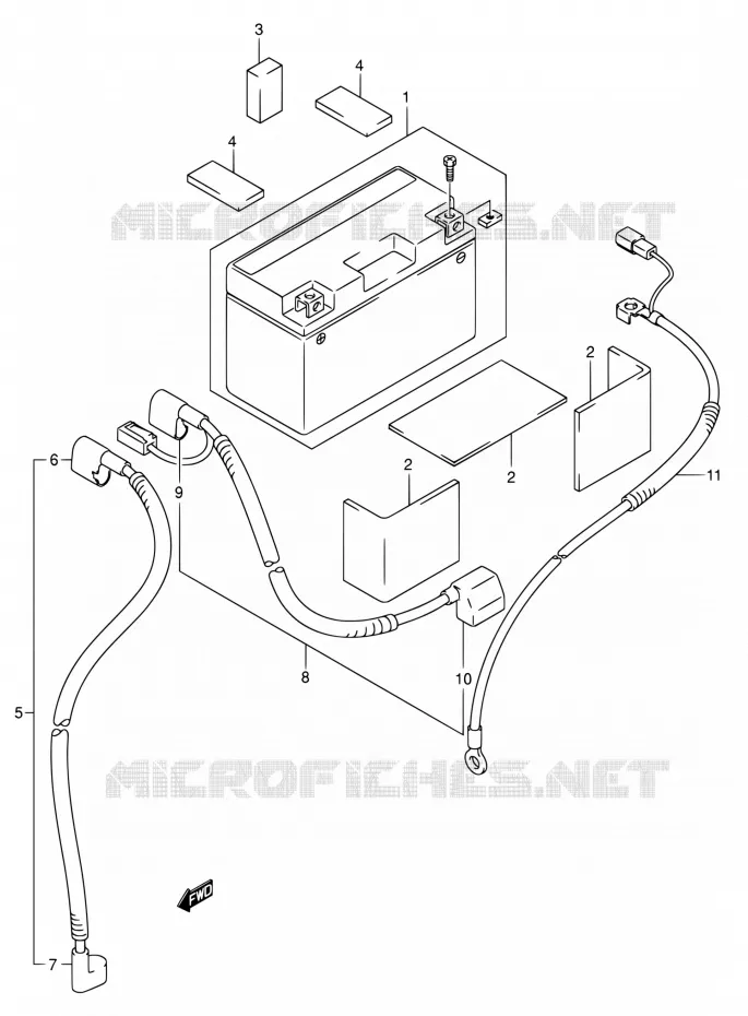BATTERIE Suzuki MOTO 400 DR-Z 2007  DR-Z400S K7 (E03,E28,E33)