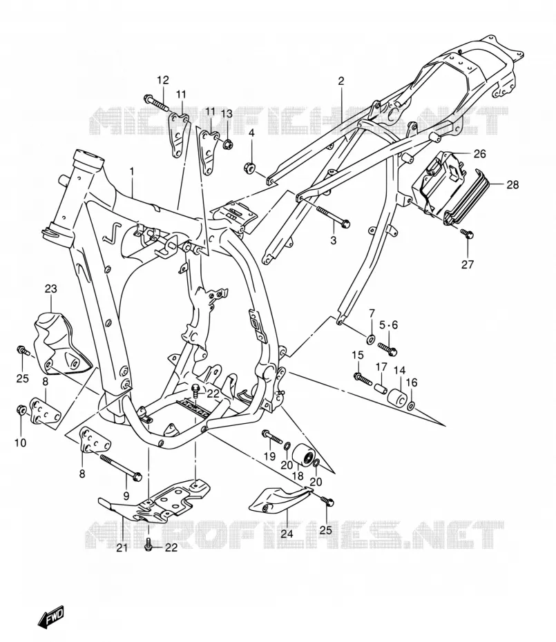 CADRE Suzuki MOTO 400 DR-Z 2007  DR-Z400S K7 (E03,E28,E33)