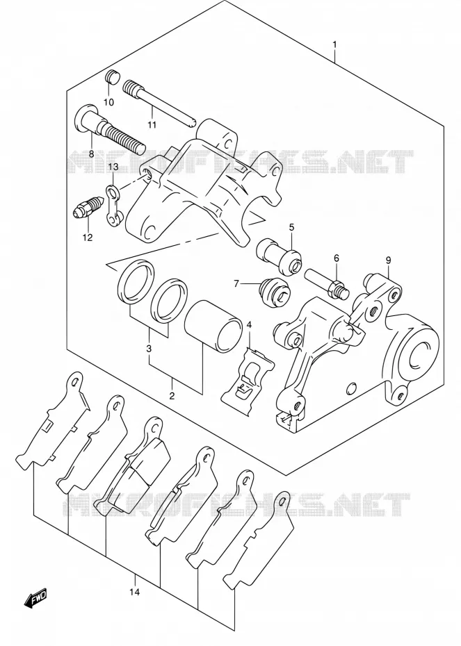 ETRIER DE FREIN ARRIERE Suzuki MOTO 400 DR-Z 2007  DR-Z400S K7 (E03,E28,E33)