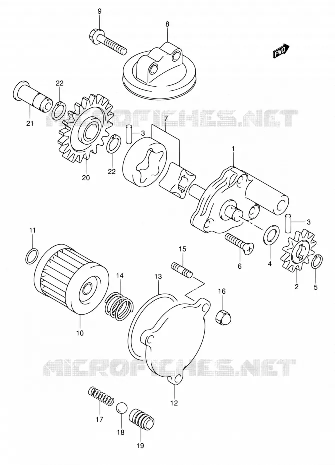 POMPE A HUILE Suzuki MOTO 400 DR-Z 2007  DR-Z400S K7 (E03,E28,E33)