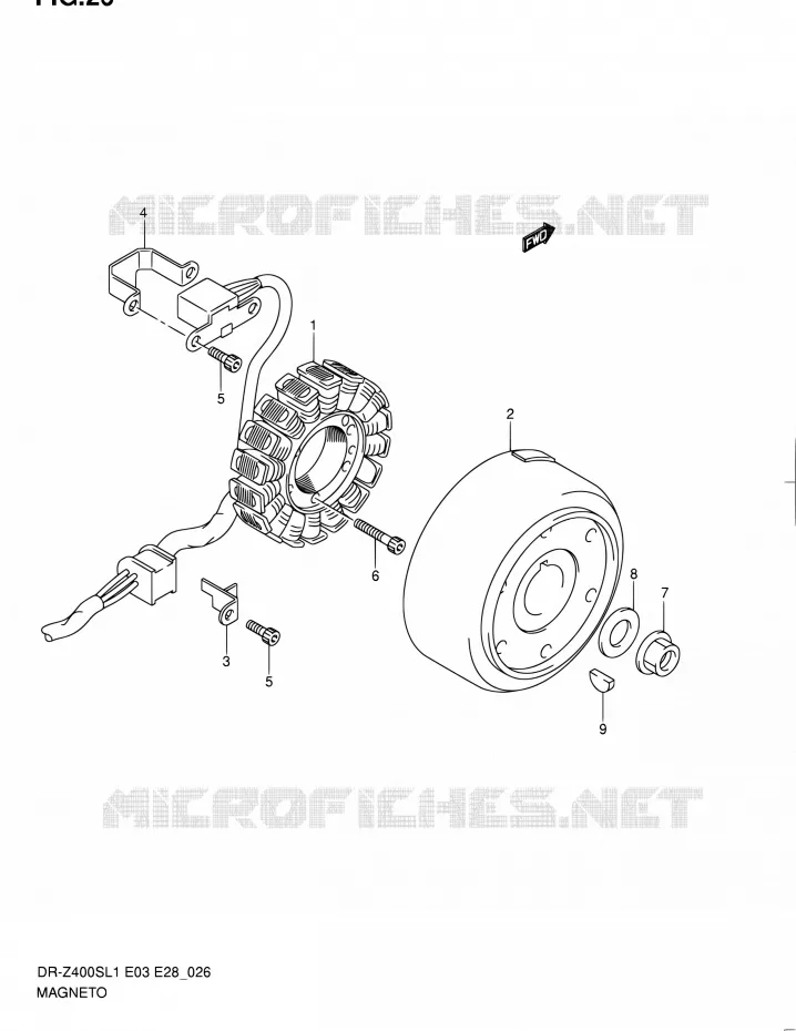 ALLUMAGE ROTOR - STATOR Suzuki MOTO 400 DR-Z 2011  DR-Z400S L1 (E03,E28,E33)