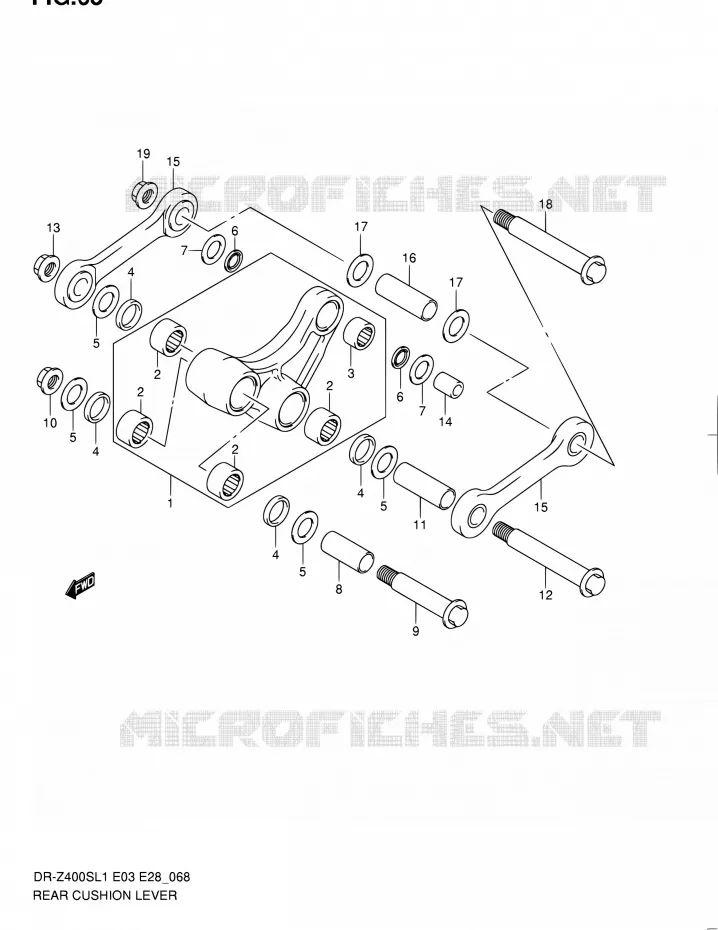 BIELLETTE D'AMORTISSEUR Suzuki MOTO 400 DR-Z 2011  DR-Z400S L1 (E03,E28,E33)