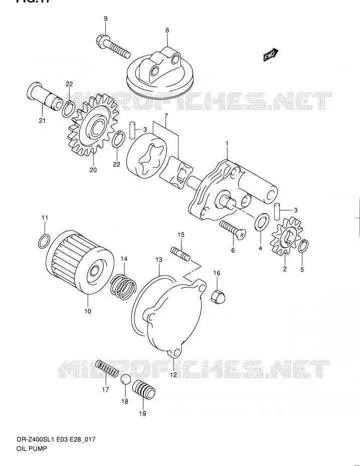 POMPE A HUILE Suzuki MOTO 400 DR-Z 2011  DR-Z400S L1 (E03,E28,E33)