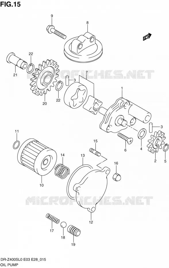 POMPE A HUILE Suzuki MOTO 400 DR-Z 2010  DR-Z400S L0 (E03,E28,E33)