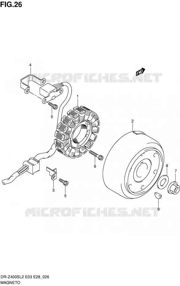 ALLUMAGE ROTOR - STATOR Suzuki MOTO 400 DR-Z 2012  DR-Z400S L2 (E03,E28,E33)