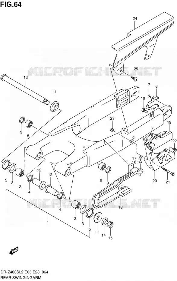 BRAS OSCILLANT ARRIERE Suzuki MOTO 400 DR-Z 2012  DR-Z400S L2 (E03,E28,E33)