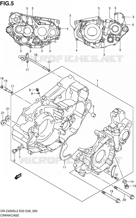 CARTER Suzuki MOTO 400 DR-Z 2012  DR-Z400S L2 (E03,E28,E33)