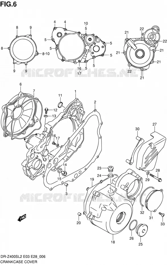 CARTER Suzuki MOTO 400 DR-Z 2012  DR-Z400S L2 (E03,E28,E33)