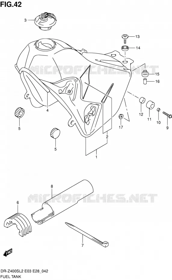 RESERVOIR D'ESSENCE (DR-Z400SL2 E03) Suzuki MOTO 400 DR-Z 2012  DR-Z400S L2 (E03,E28,E33)