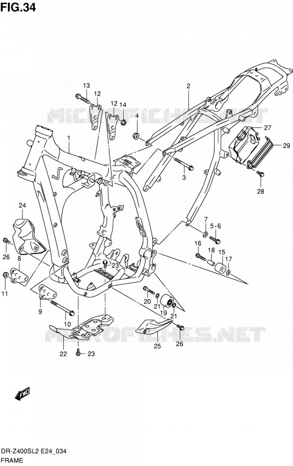 CADRE Suzuki MOTO 400 DR-Z 2012  DR-Z400S L2 (E24)