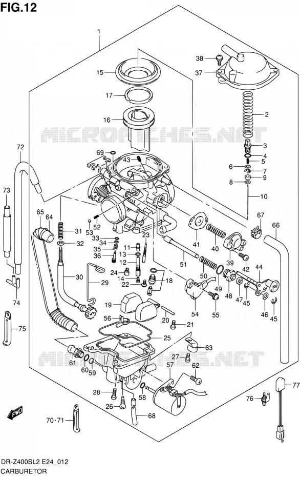CARBURATEUR Suzuki MOTO 400 DR-Z 2012  DR-Z400S L2 (E24)