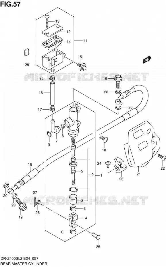 MAITRE CYLINDRE ARRIERE Suzuki MOTO 400 DR-Z 2012  DR-Z400S L2 (E24)