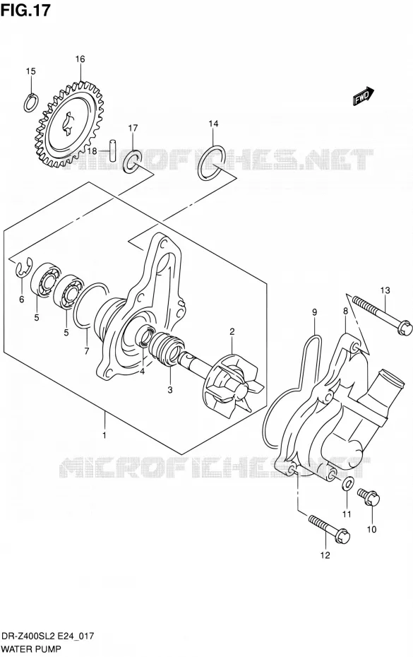 POMPE A EAU Suzuki MOTO 400 DR-Z 2012  DR-Z400S L2 (E24)