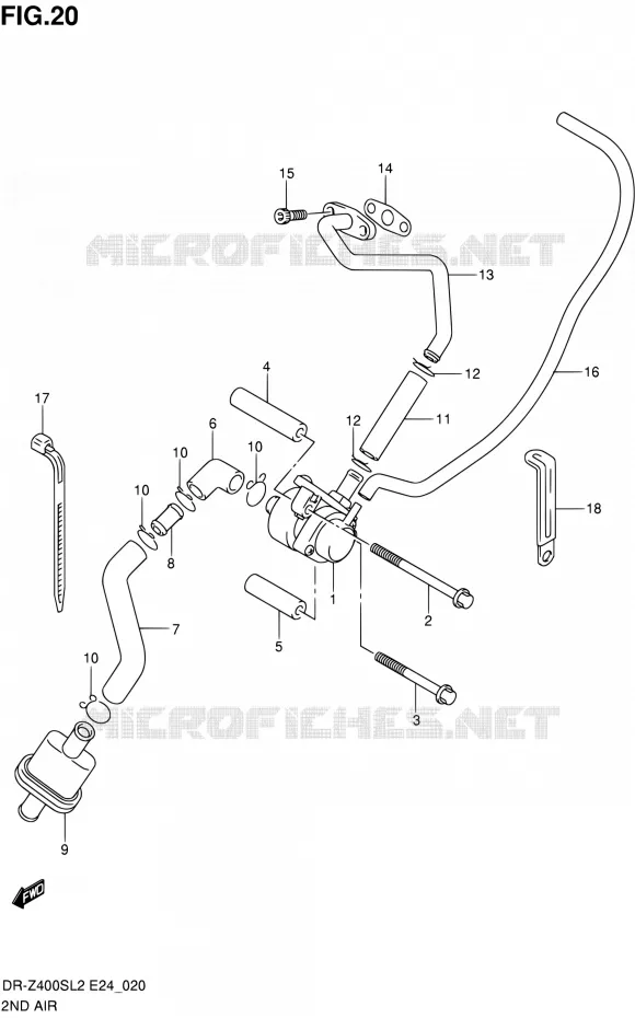 SYSTEME RECYCLAGE GAZ ECHAPPEMENT Suzuki MOTO 400 DR-Z 2012  DR-Z400S L2 (E24)