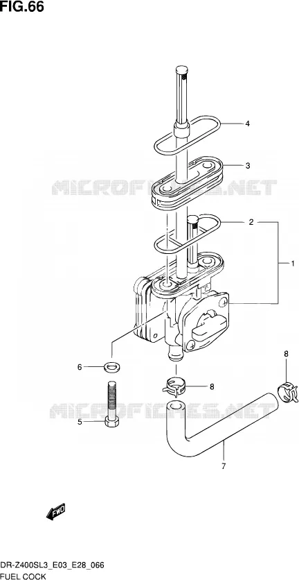 ROBINET D'ESSENCE (DR-Z400SL3 E28) Suzuki MOTO 400 DR-Z 2013  DR-Z400S L3 (E03,E28,E33)
