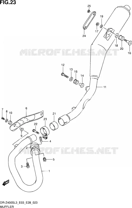 SILENCIEUX (DR-Z400SL3 E28) Suzuki MOTO 400 DR-Z 2013  DR-Z400S L3 (E03,E28,E33)