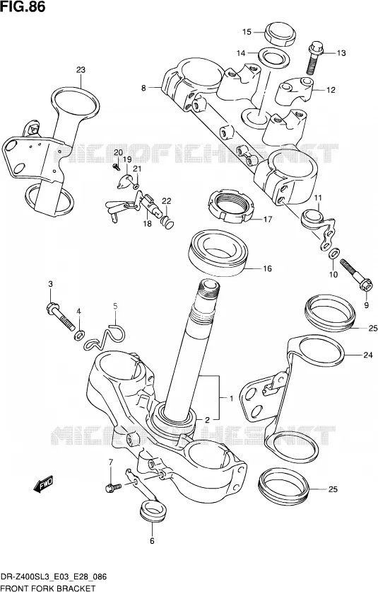 TE DE FOURCHE Suzuki MOTO 400 DR-Z 2013  DR-Z400S L3 (E03,E28,E33)