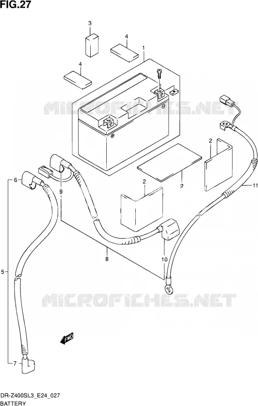 BATTERIE Suzuki MOTO 400 DR-Z 2013  DR-Z400S L3 (E24)