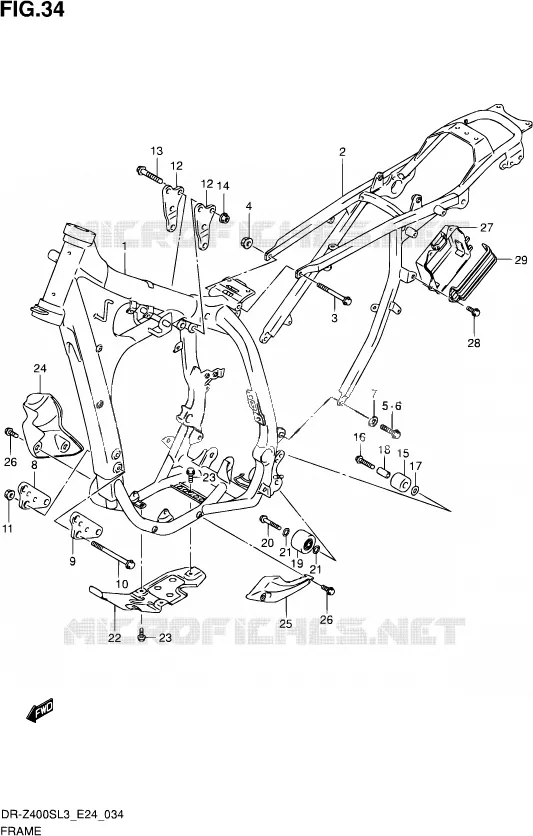 CADRE Suzuki MOTO 400 DR-Z 2013  DR-Z400S L3 (E24)