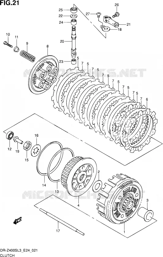 EMBRAYAGE Suzuki MOTO 400 DR-Z 2013  DR-Z400S L3 (E24)