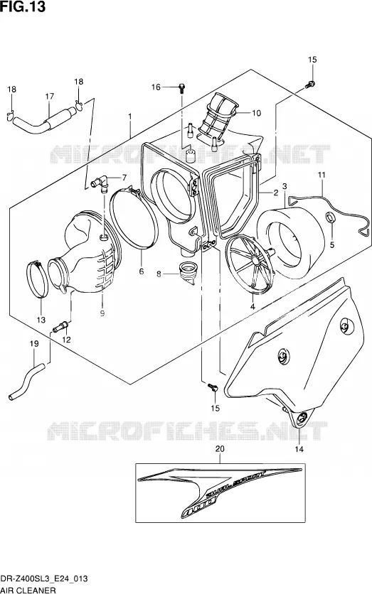 FILTRE A AIR Suzuki MOTO 400 DR-Z 2013  DR-Z400S L3 (E24)