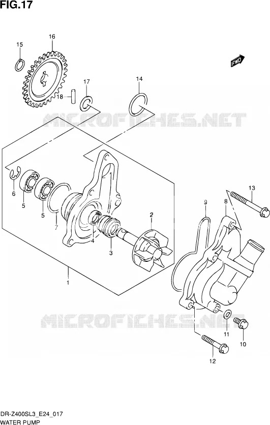 POMPE A EAU Suzuki MOTO 400 DR-Z 2013  DR-Z400S L3 (E24)
