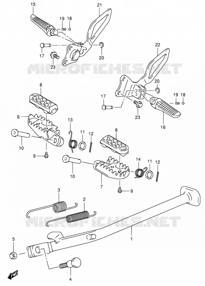 BEQUILLE Suzuki MOTO 400 DR-Z 2000  DR-Z400S Y (E03,E28,E33)