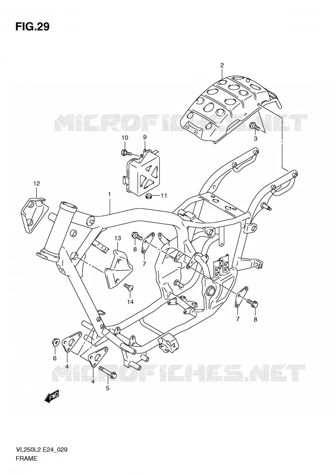 CADRE Suzuki MOTO 250 INTRUDER 2012  VL250L2(E24)