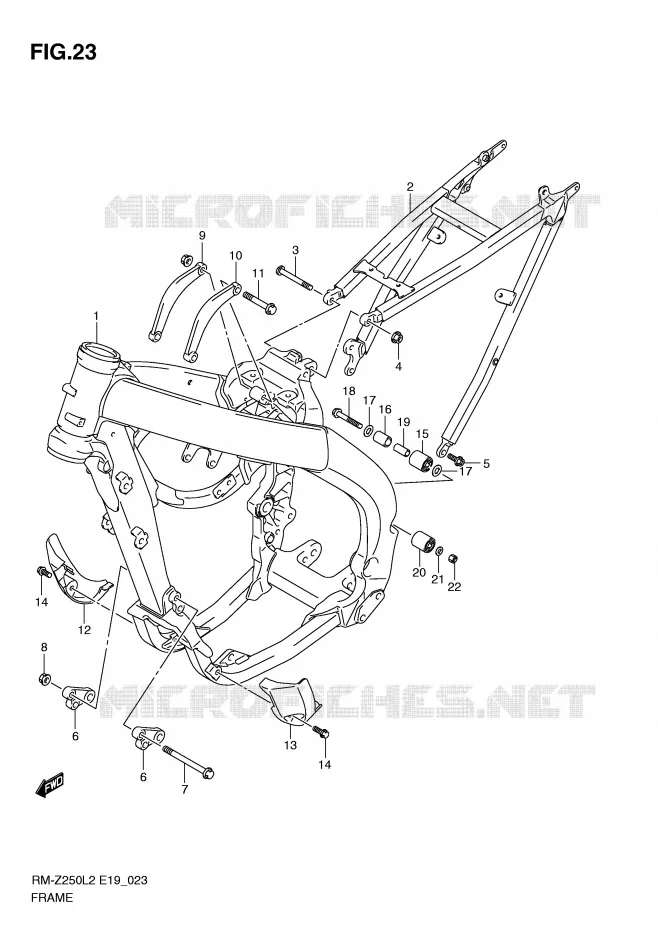 CADRE Suzuki MOTO 250 RM-Z 2012  RM-Z250L2(E19)