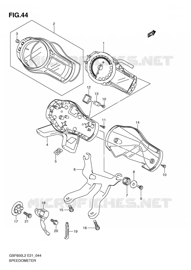 COMPTEUR (GSF650AL2 E21) Suzuki MOTO 650 BANDIT 2012  GSF650AL2(E21)