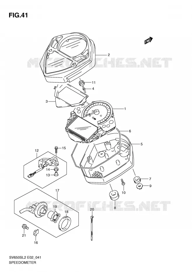COMPTEUR (SV650SAL2 E24) Suzuki MOTO 650 SV 2012  SV650SUL2(E02)