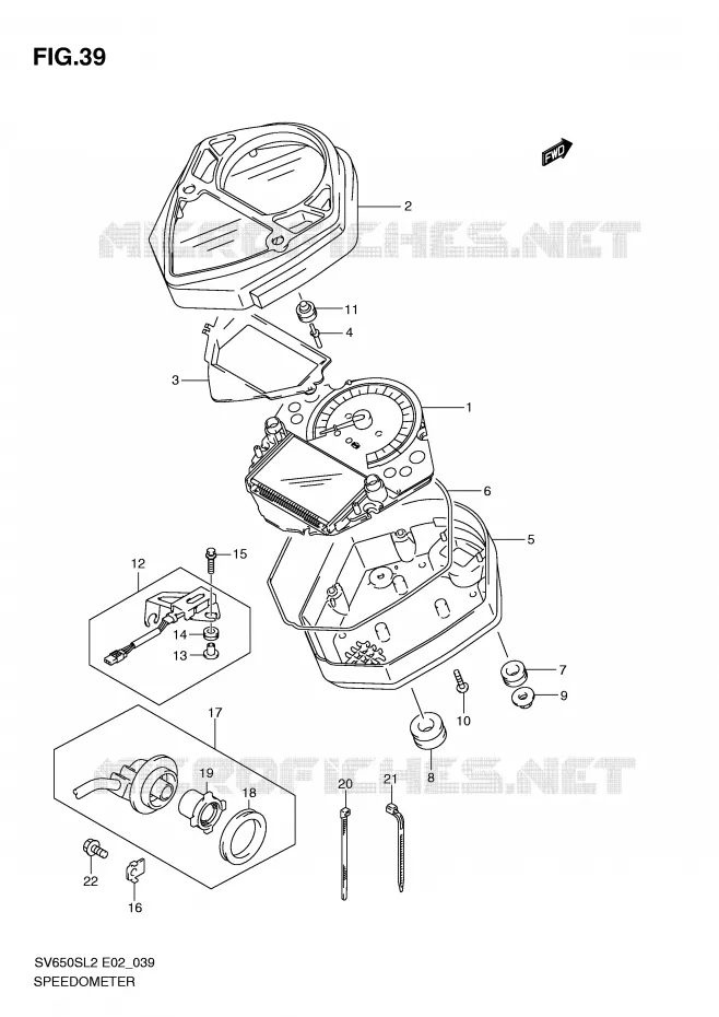 COMPTEUR (SV650SL2 E24) Suzuki MOTO 650 SV 2012  SV650SUL2(E02)