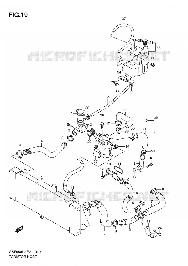 DURITE DE RADIATEUR Suzuki MOTO 650 BANDIT 2012  GSF650UAL2(E21)