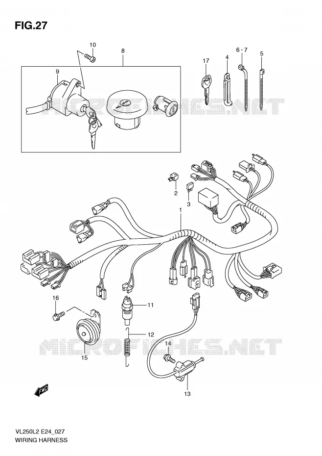FAISCEAU ELECTRIQUE Suzuki MOTO 250 INTRUDER 2012  VL250L2(E24)
