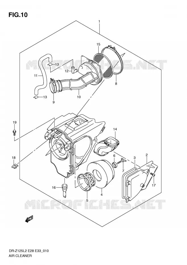 FILTRE A AIR Suzuki MOTO 125 DR-Z 2012  DR-Z125LL2(E28)
