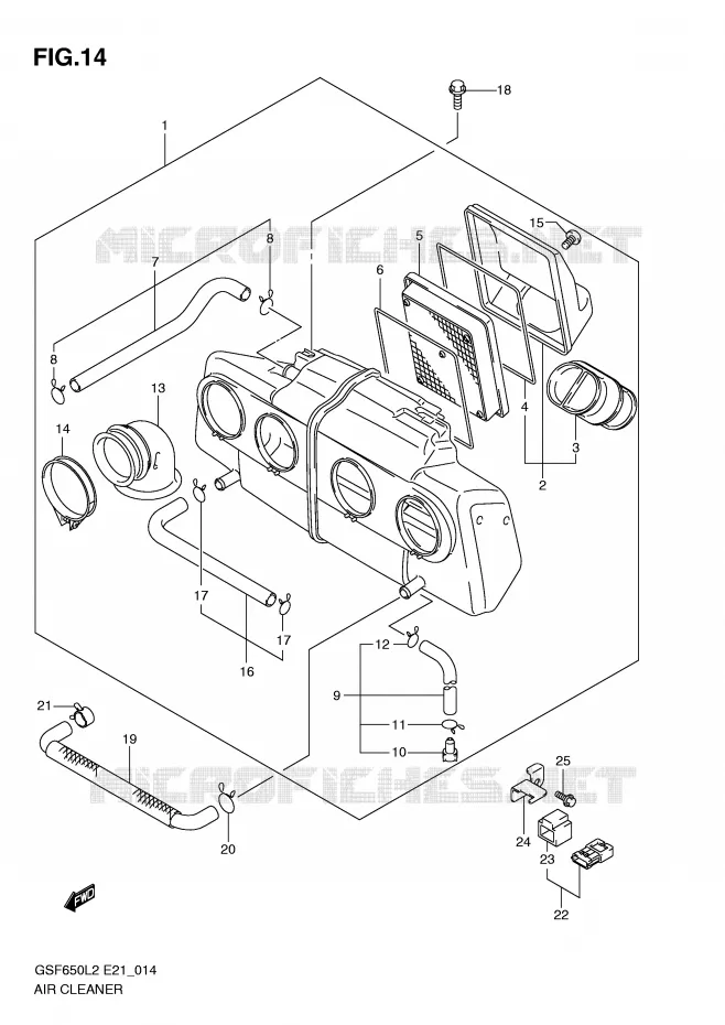 FILTRE A AIR Suzuki MOTO 650 BANDIT 2014  GSF650SAL2(E21)