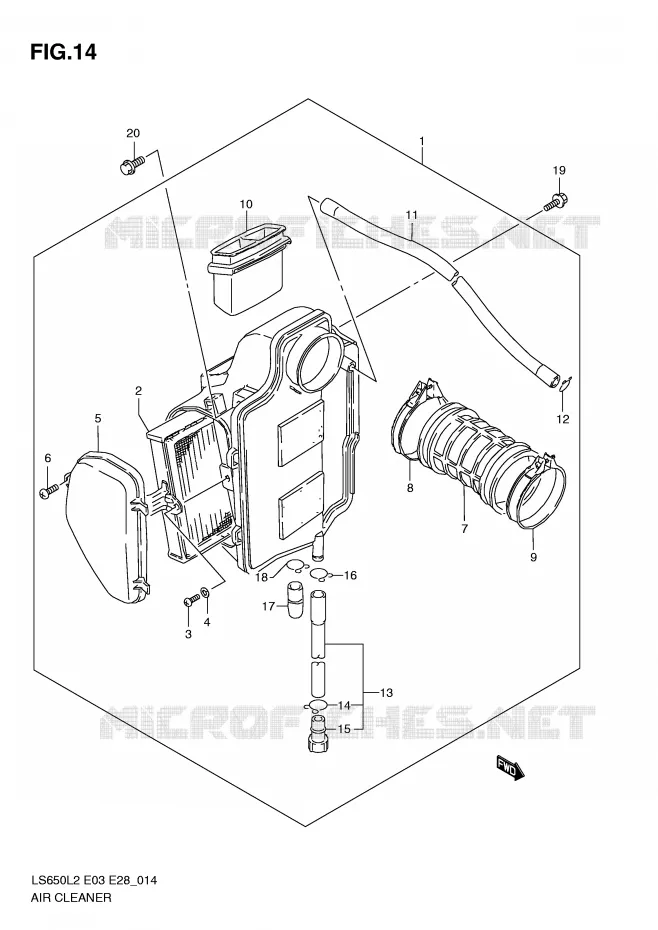 FILTRE A AIR Suzuki MOTO 650 BOULEVARD 2012  LS650L2(E03)