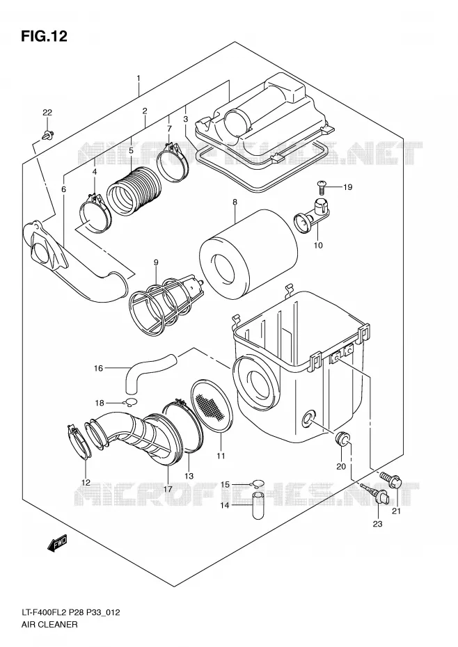FILTRE A AIR Suzuki QUAD 400 KINGQUAD 2012  LT-F400FZL2(P28)
