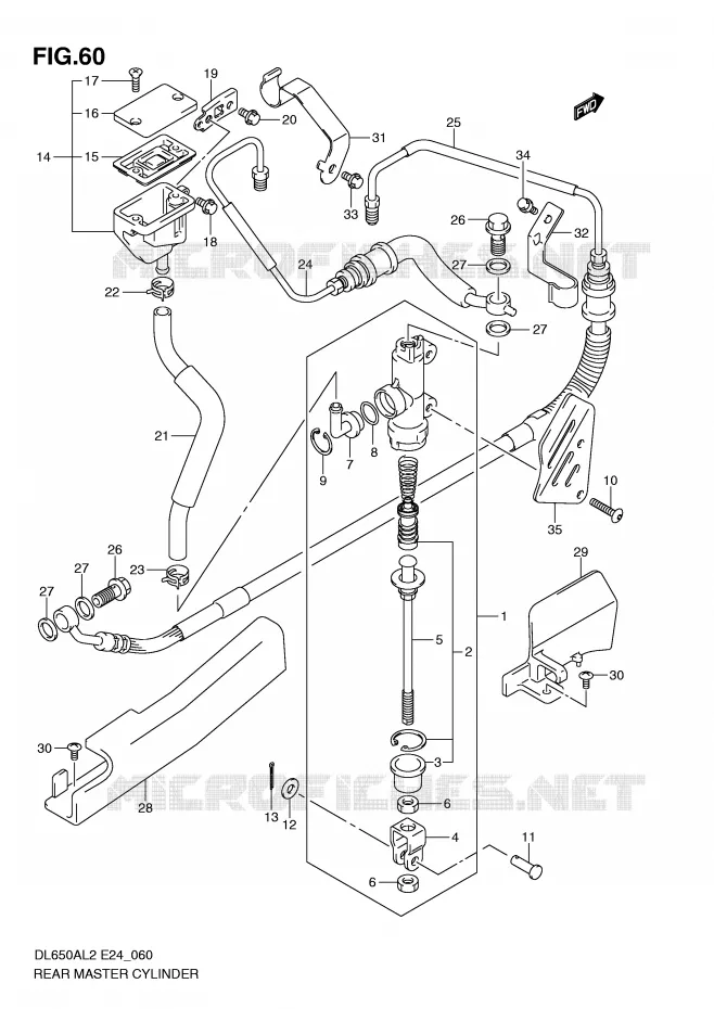 MAITRE CYLINDRE ARRIERE Suzuki MOTO 650 V-STROM 2012  DL650AL2(E24)