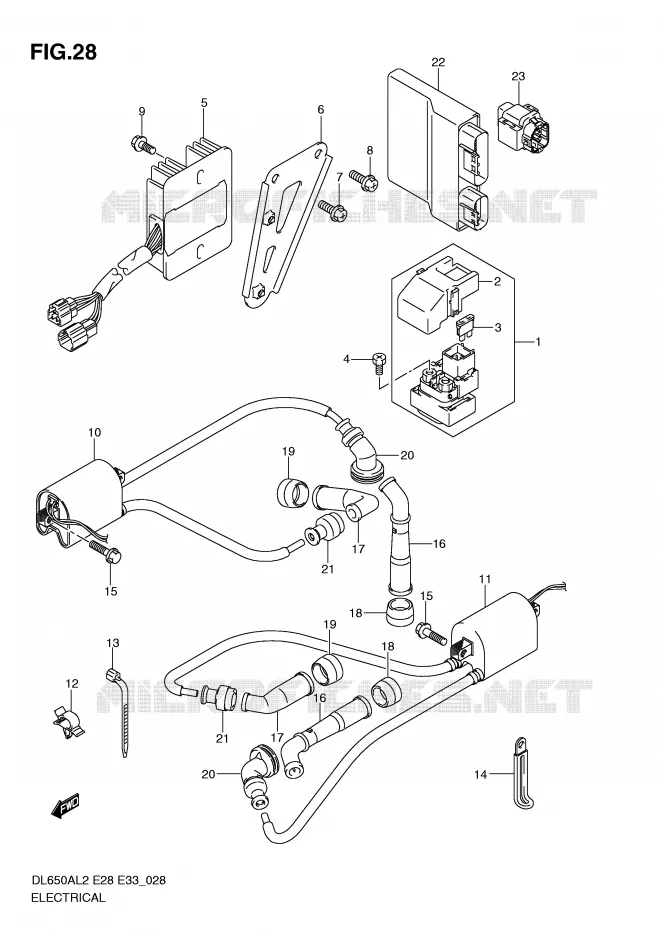 PARTIE ELECTRIQUE (DL650AL2 E33) Suzuki MOTO 650 V-STROM 2012  DL650AL2(E28)