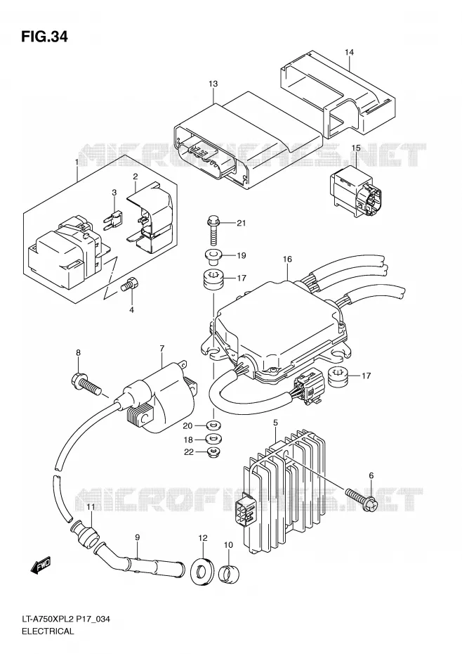 PARTIE ELECTRIQUE (LT-A750XPZL2 P17) Suzuki QUAD 750 KINGQUAD 2012  LT-A750XPZL2(P17)