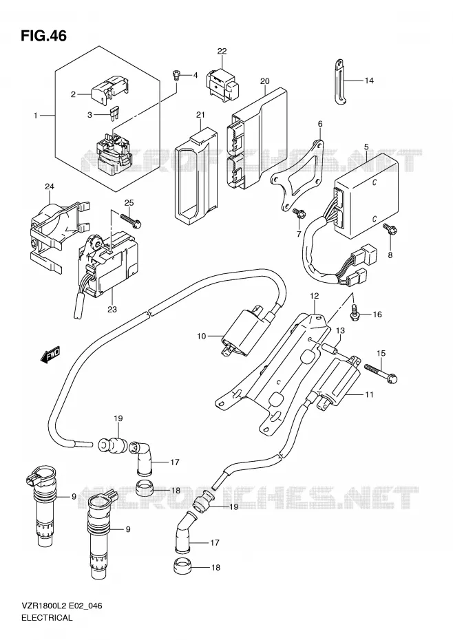 PARTIE ELECTRIQUE (VZR1800ZL2 E24) Suzuki MOTO 1800 INTRUDER 2012  VZR1800L2(E02)