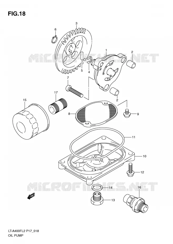 POMPE A HUILE Suzuki QUAD 400 KINGQUAD 2012  LT-F400FL2(P17)