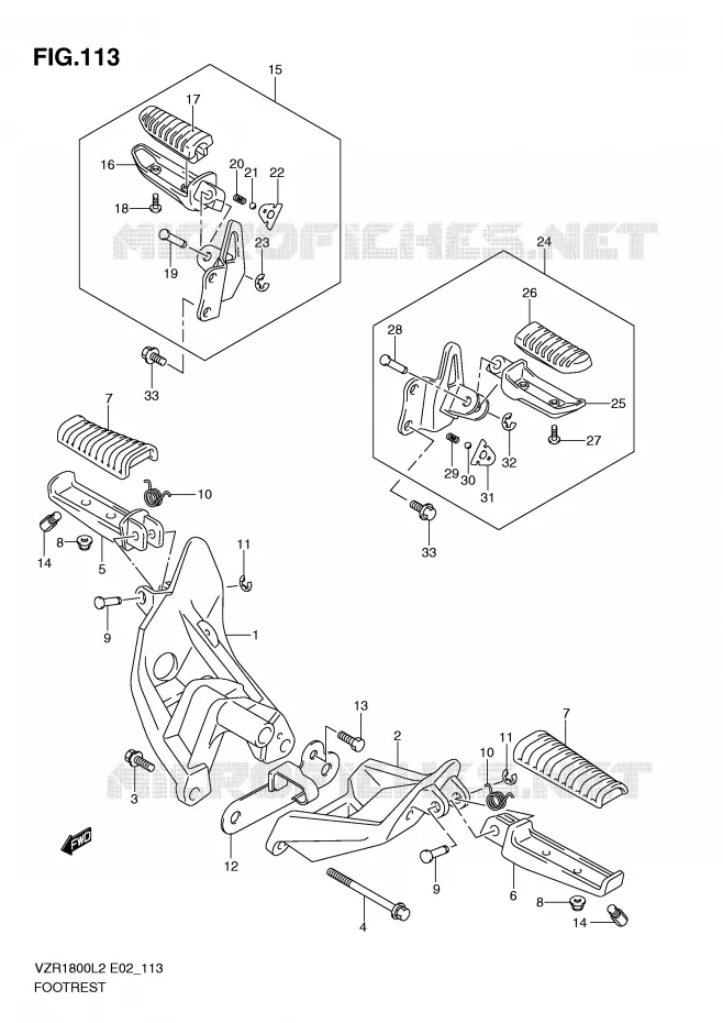 REPOSE PIED Suzuki MOTO 1800 INTRUDER 2012  VZR1800UFL2(E02)