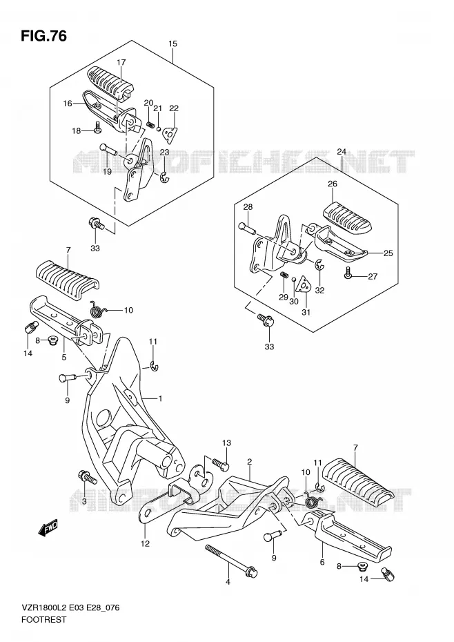 REPOSE PIED Suzuki MOTO 1800 INTRUDER 2012  VZR1800ZL2(E03)