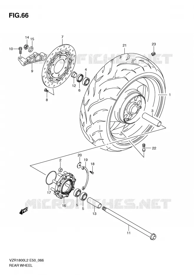 ROUE ARRIERE Suzuki MOTO 1800 INTRUDER 2012  VZR1800L2(E50)