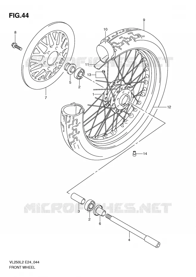 ROUE AVANT Suzuki MOTO 250 INTRUDER 2012  VL250L2(E24)
